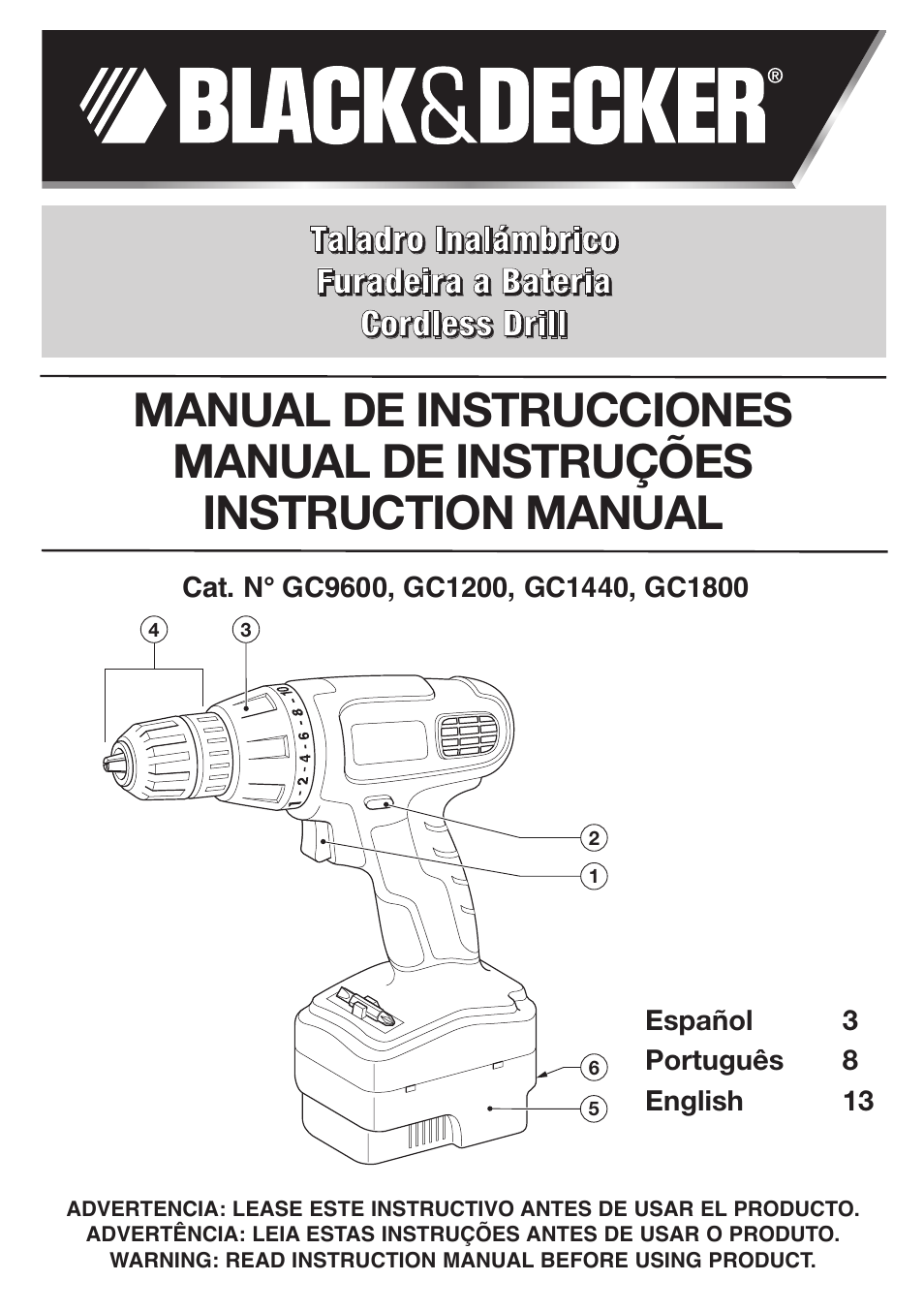 Black & Decker GC1200 User Manual | 18 pages