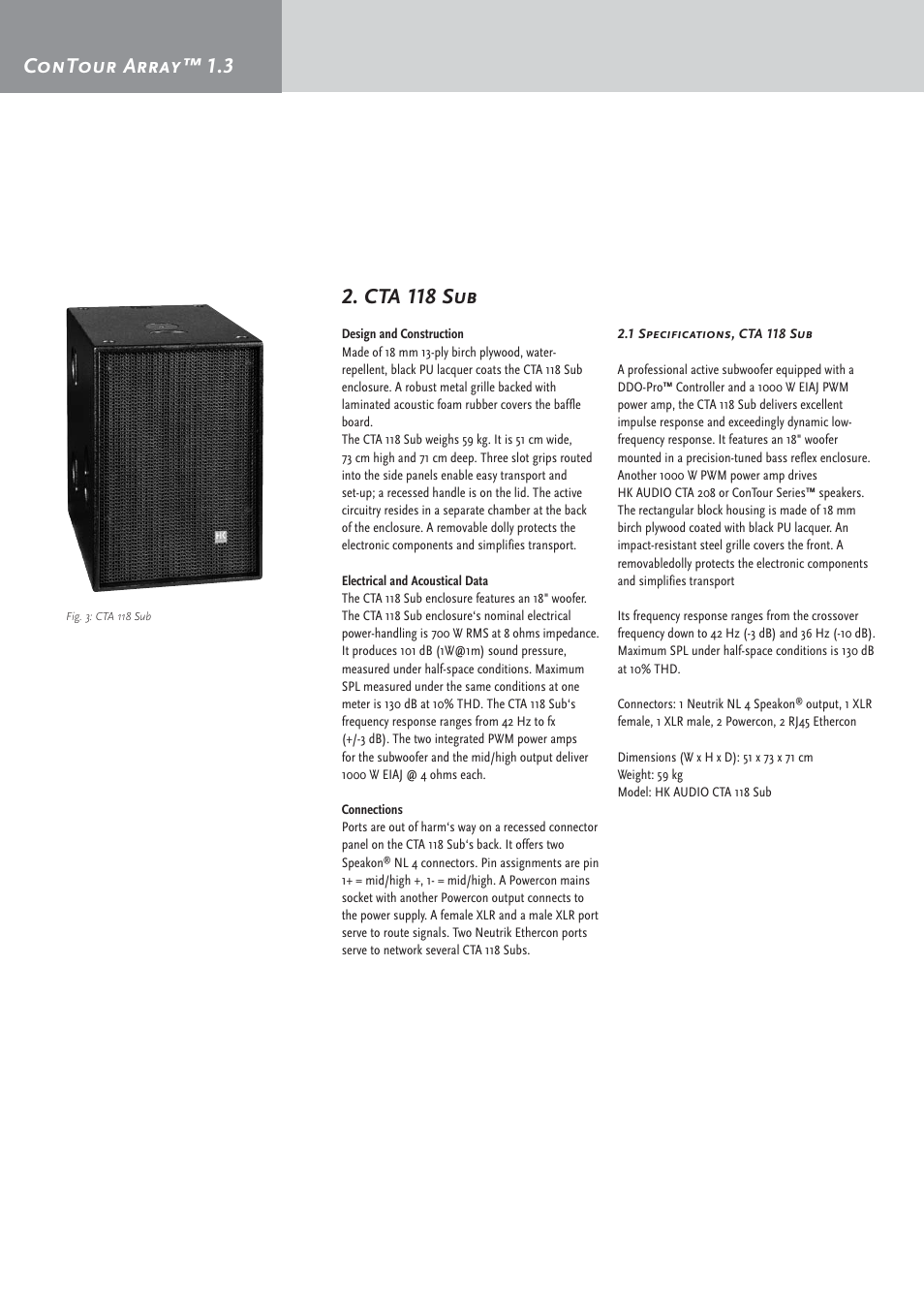 hk contour array cta 208