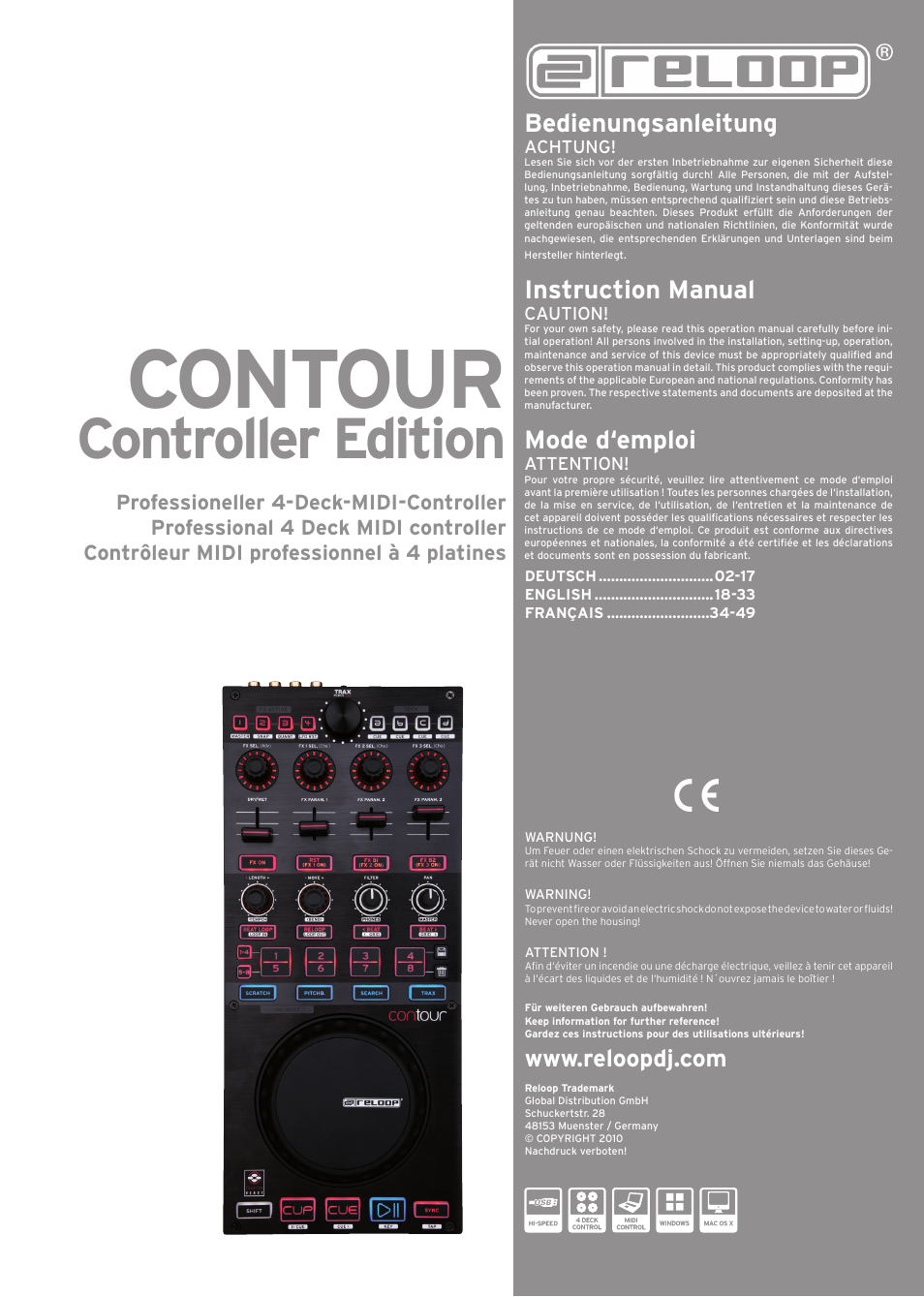 Reloop CONTOUR CONTROLLER EDITION User Manual | 52 pages