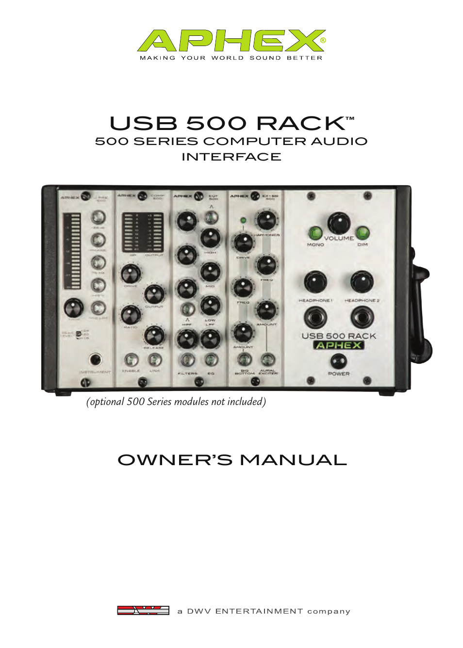 gennemskueligt Forstyrre Kommunikationsnetværk Aphex USB 500 Rack User Manual | 20 pages