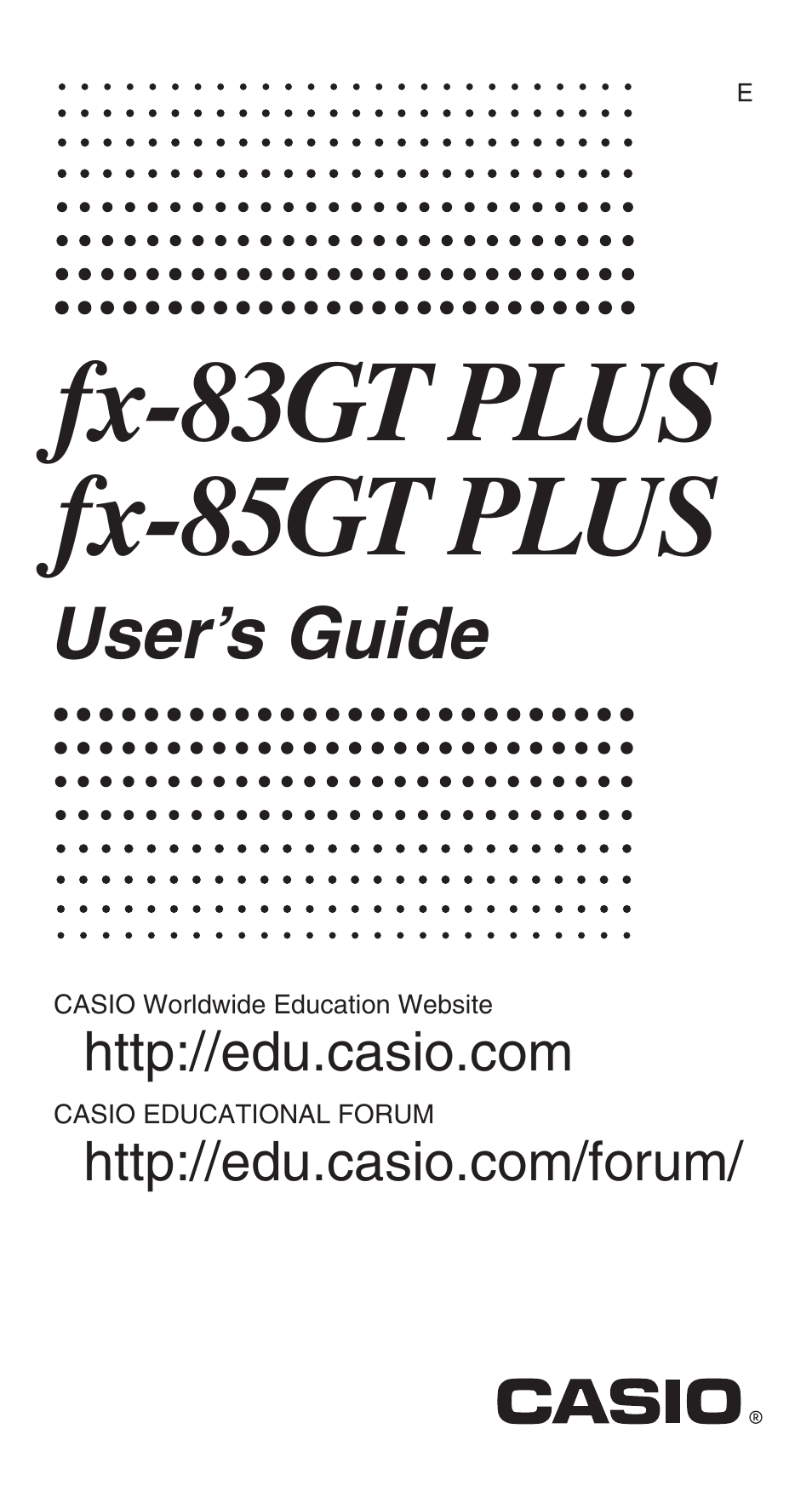 Casio FX-85GT PLUS User Manual | 32 pages | Also for: FX-83GT PLUS
