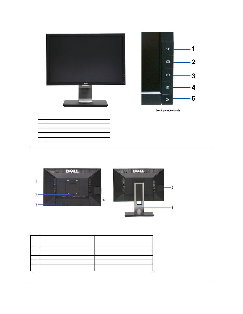 Back view | Dell 2209WA Monitor User Manual | Page 4 / 35