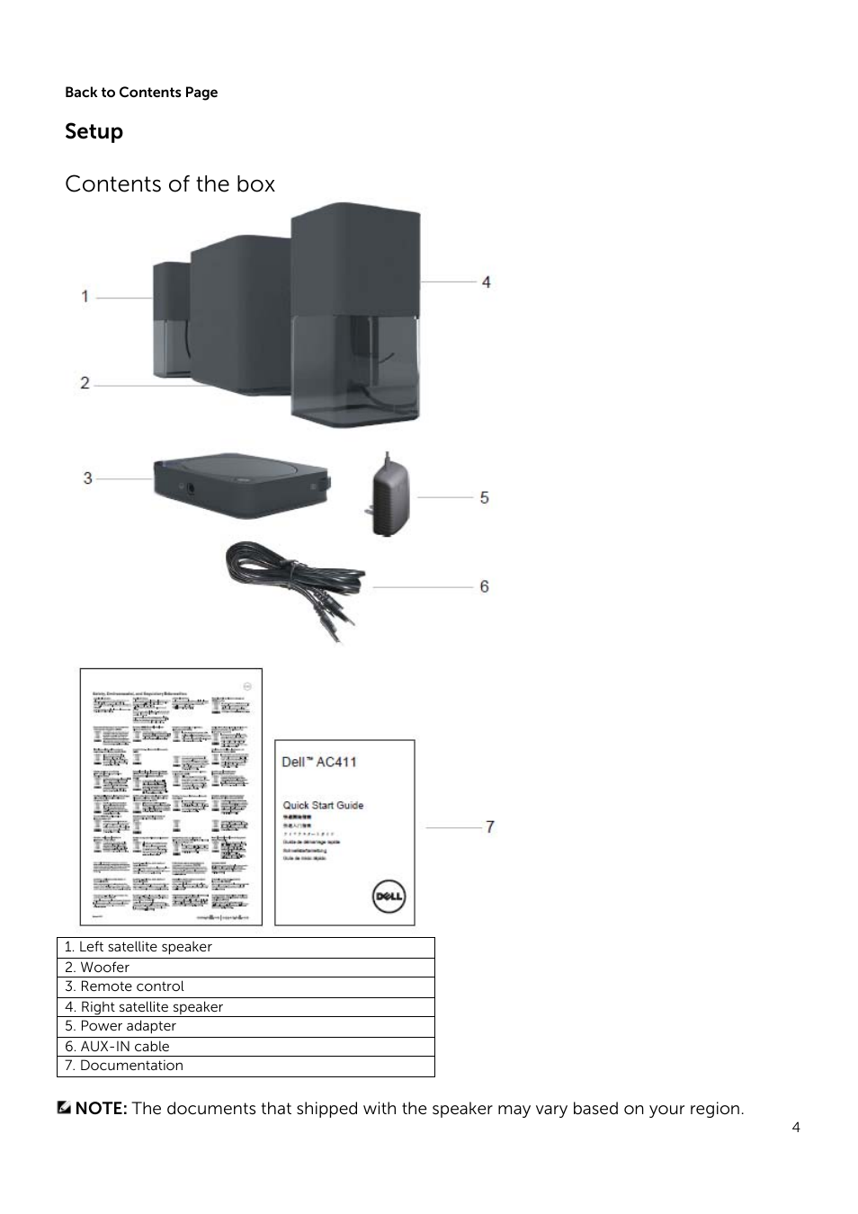 Dell Wireless Speaker System AC411 User Manual | Page 4 / 15