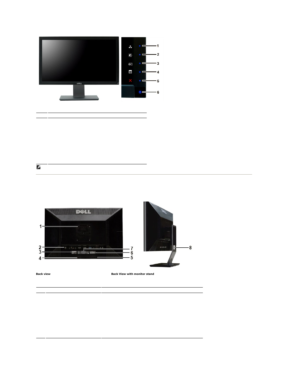 Back view | Dell U2711 Monitor User Manual | Page 4 / 43