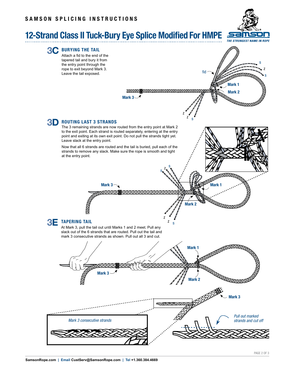 3d 3 c | Samson 12-STRAND Class II Tuck-Bury Eye Splice Modified for ...