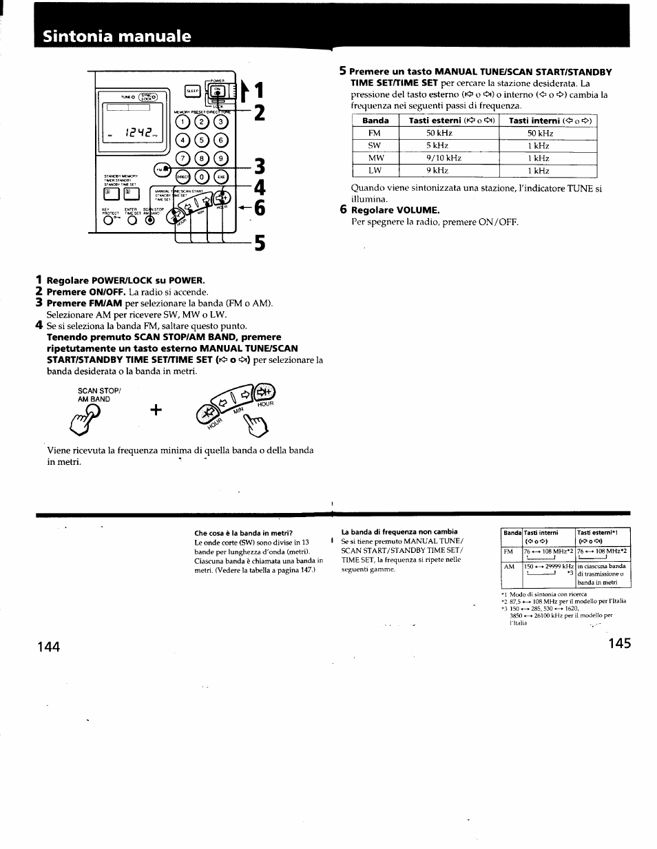Sintonia manuale | Sony ICF-SW7600G User Manual | Page 73 / 80 | Original  mode