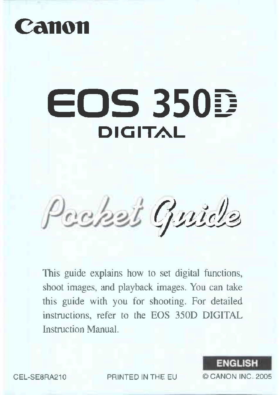 Canon EOS 350D User Manual | 16 pages