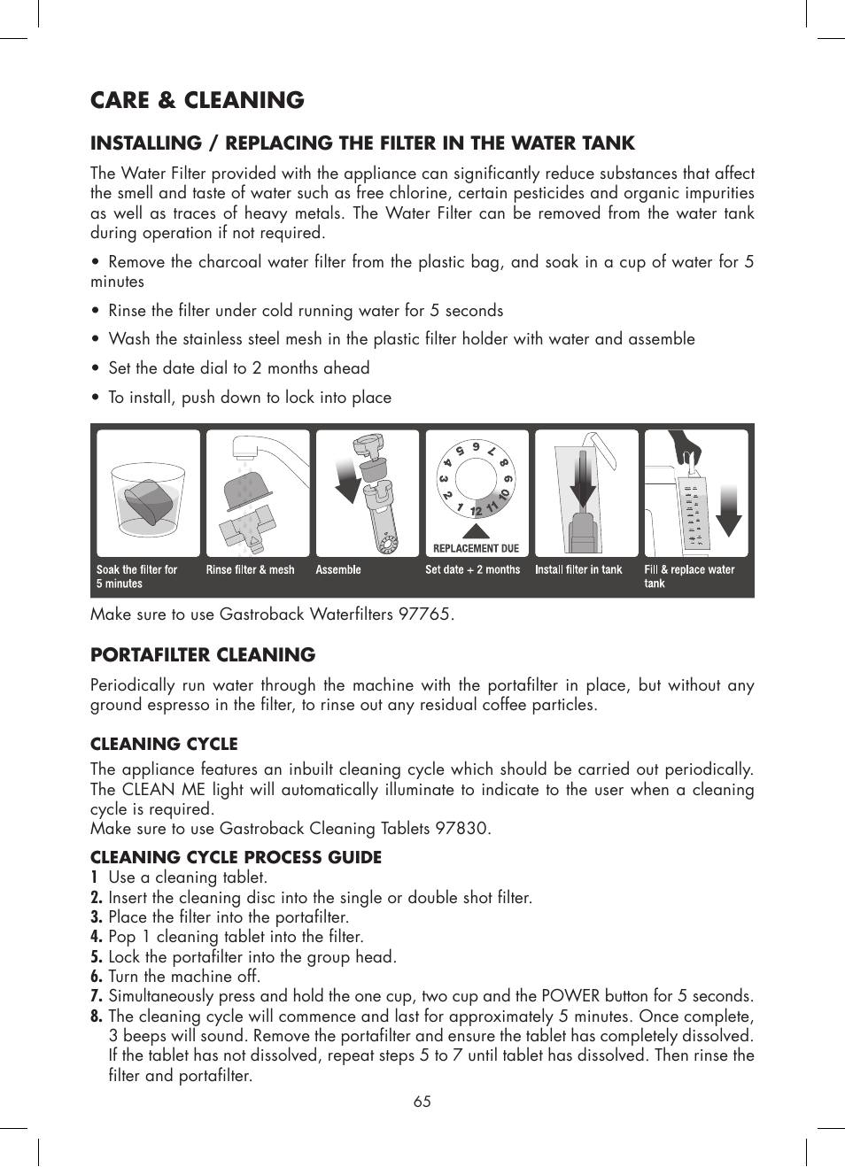 Care & cleaning | Gastroback 42612 Design Espresso Machine Advanced Pro G  User Manual | Page 27 / 38