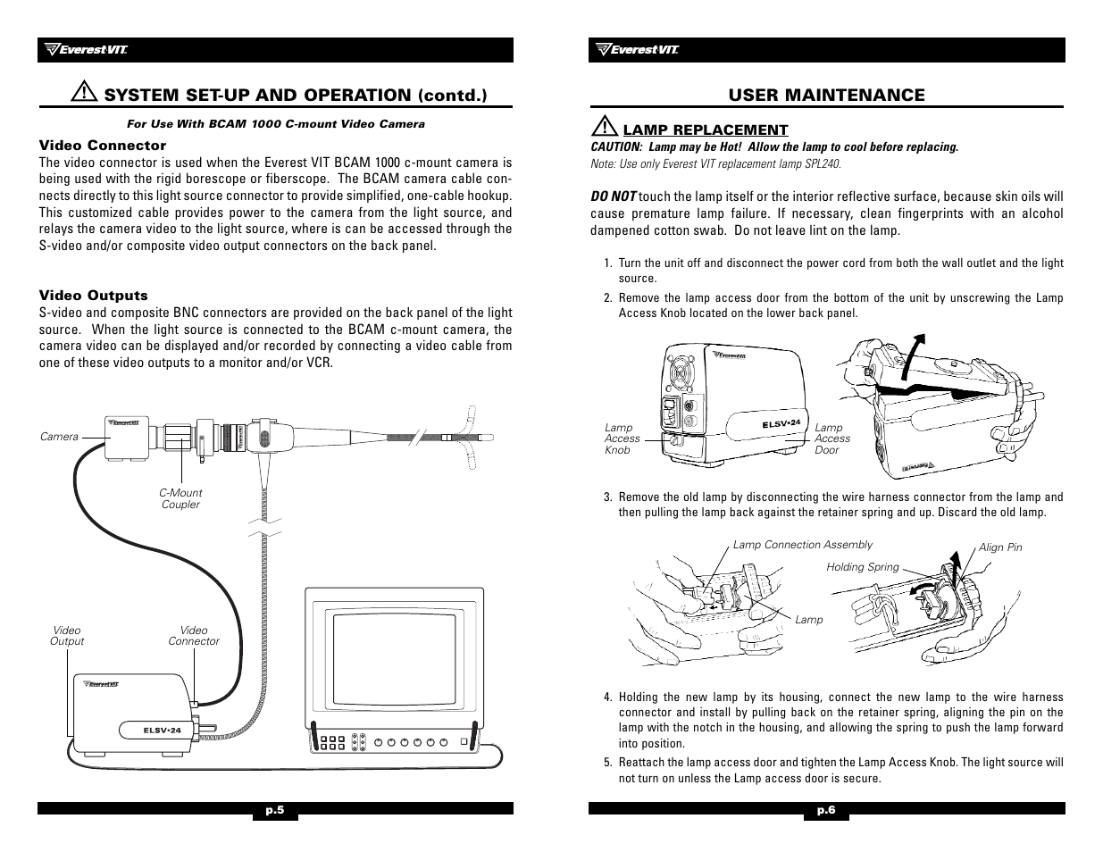 System set-up and operation (contd.), User maintenance | Welch Allyn ...