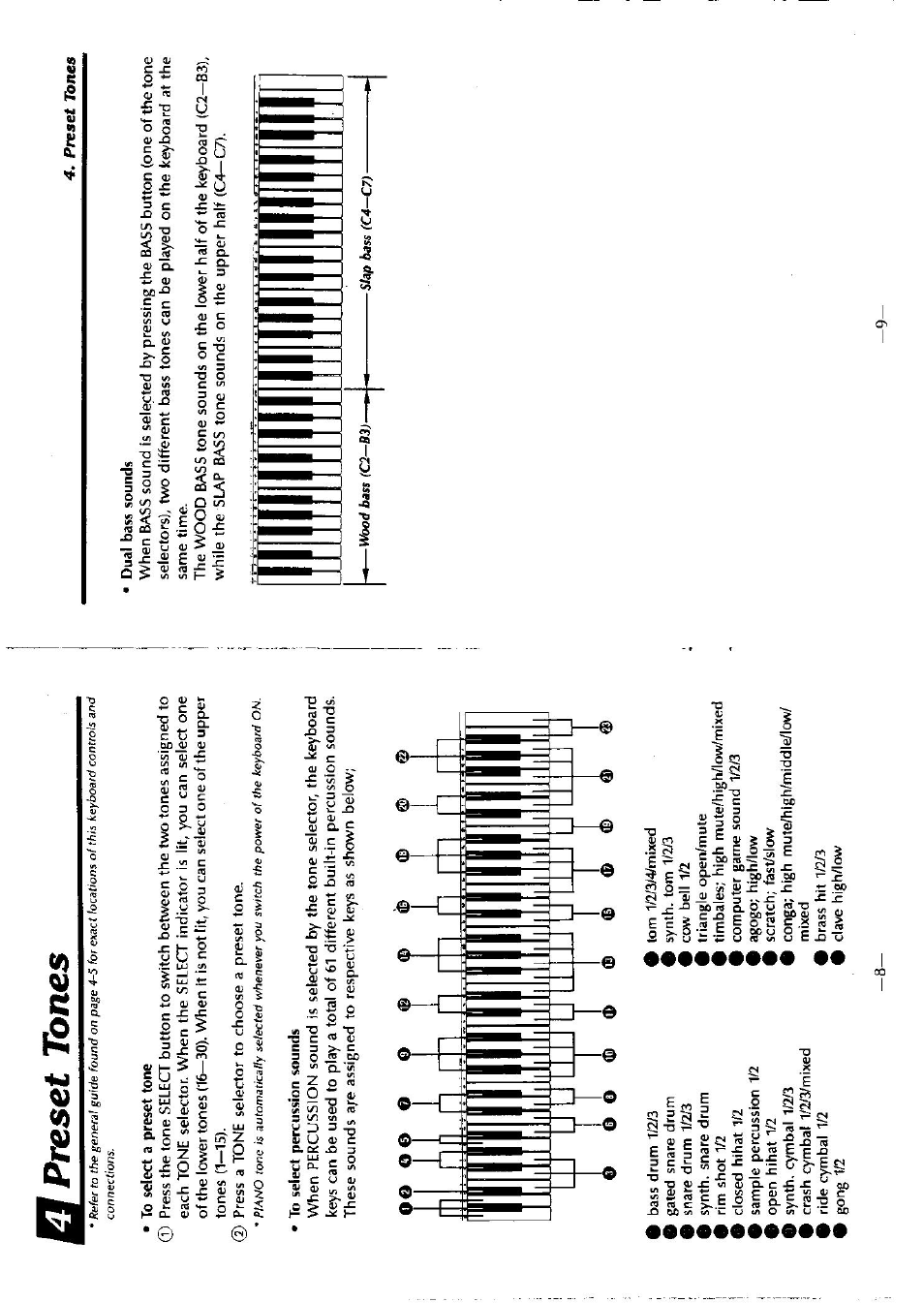 Preset tones | Casio CT-636 User Manual | Page 5 / 10 | Original mode