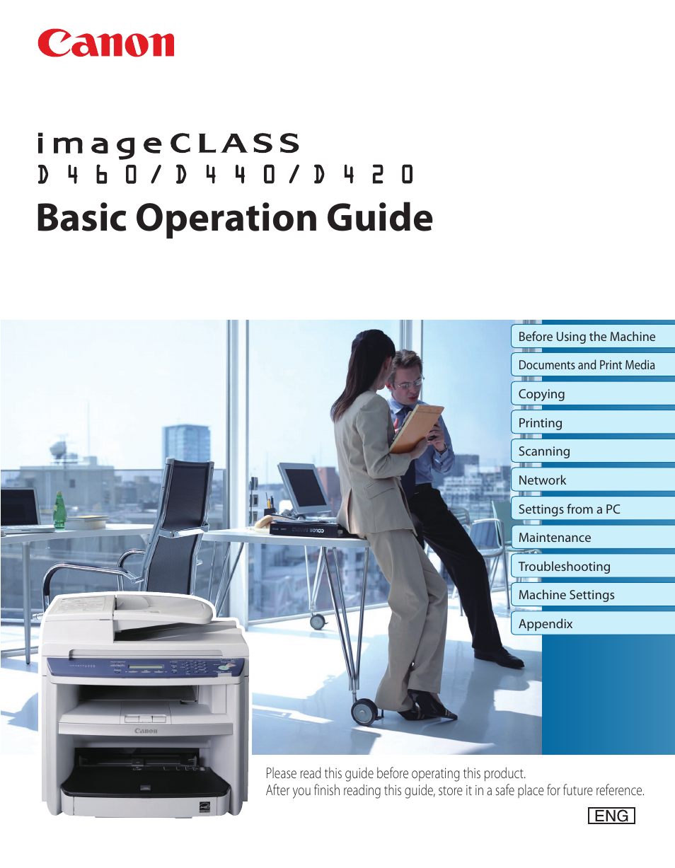 Canon IMAGECLASS D460 User Manual | 177 pages | Also for: ImageCLASS D420,  IMAGECLASS D440