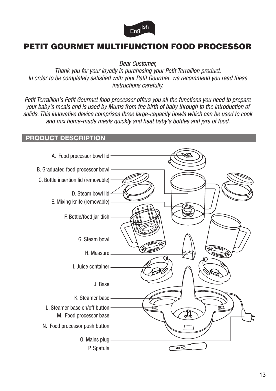 Petit gourmet multifunction food processor | Terraillon Petit Gourmet Style  User Manual | Page 11 / 68