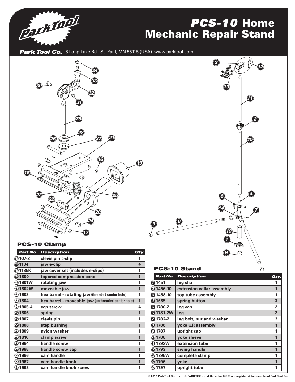 Pcs-10 home mechanic repair stand | Park Tool PCS-10 User Manual | Page 4 /  4 | Original mode