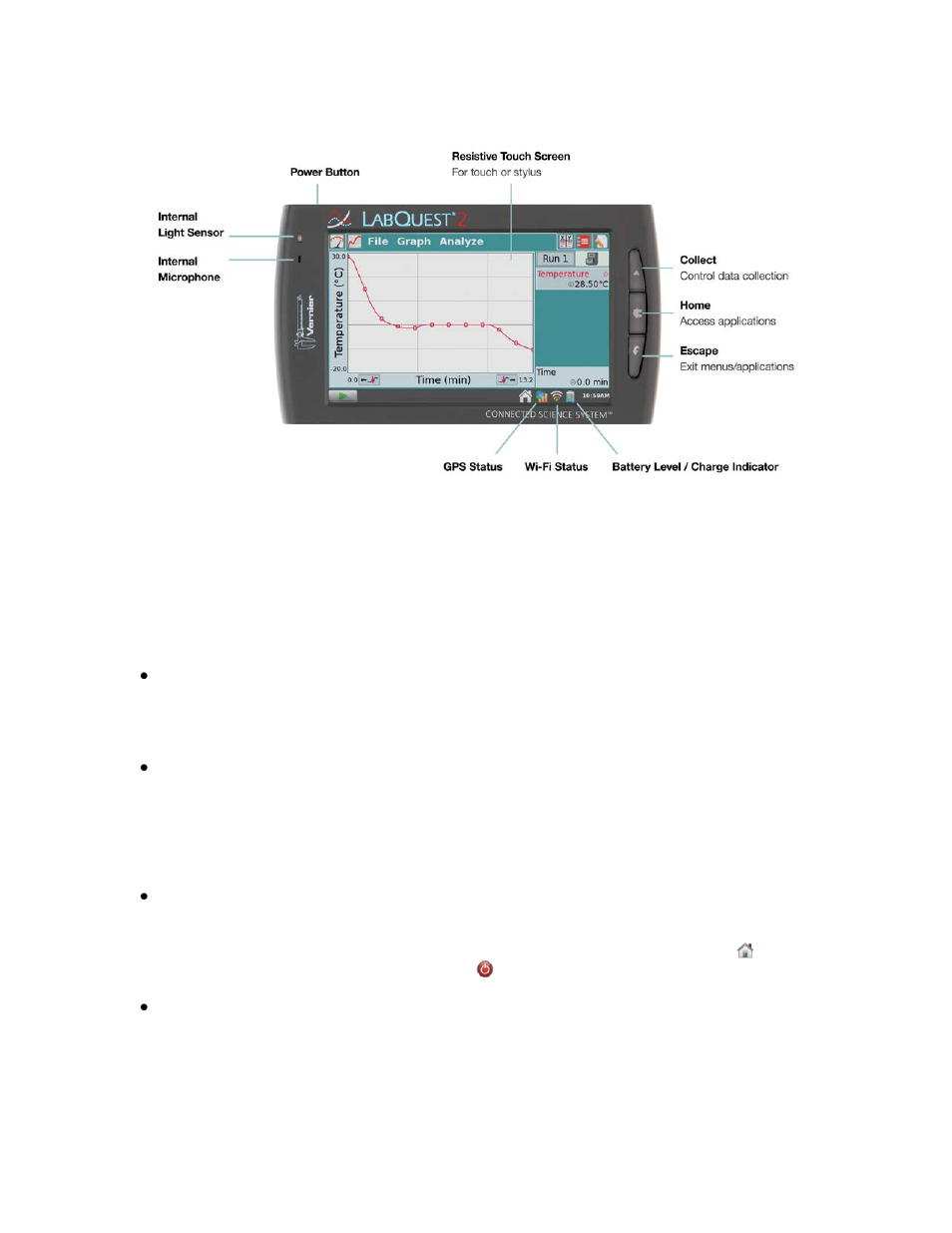 Labquest 2 hardware, Power button | Vernier LabQuest 2 User Manual | Page 8  / 56