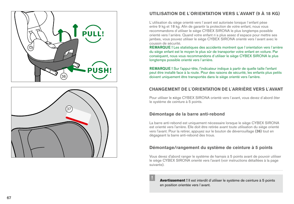 Pull! push | Cybex SIRONA User Manual | Page 69 / 120 | Original mode