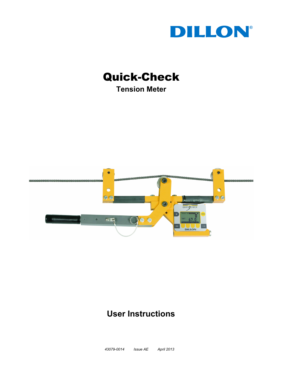 Dillon Quick-Check Wire Tension Meter (Old) User Manual | 28 pages