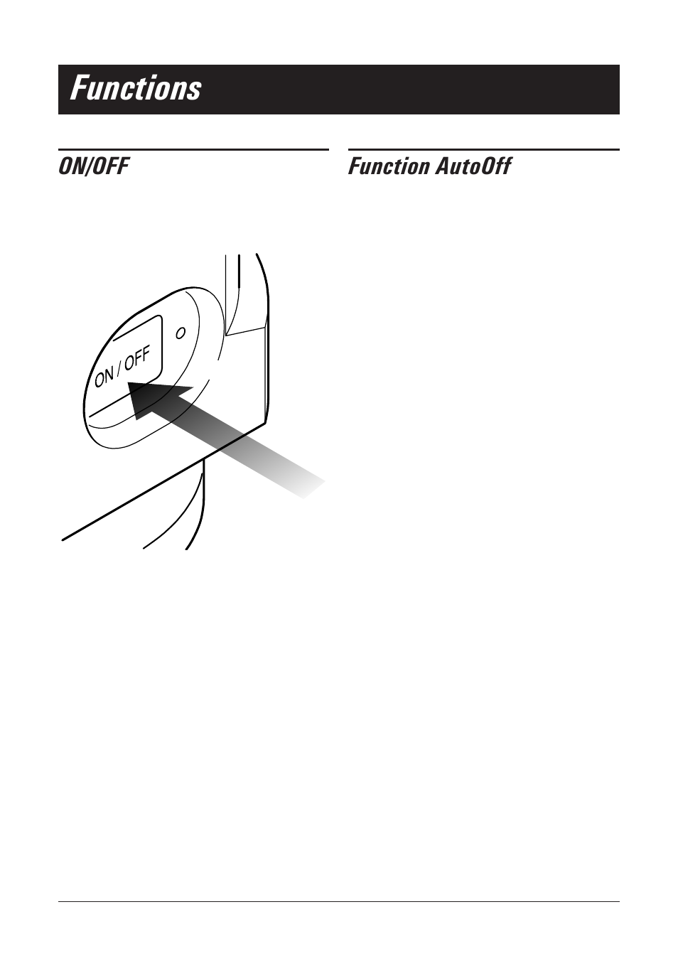 Functions, On/off, Function autooff | Leica Geosystems SNLL121 User Manual  | Page 6 / 28