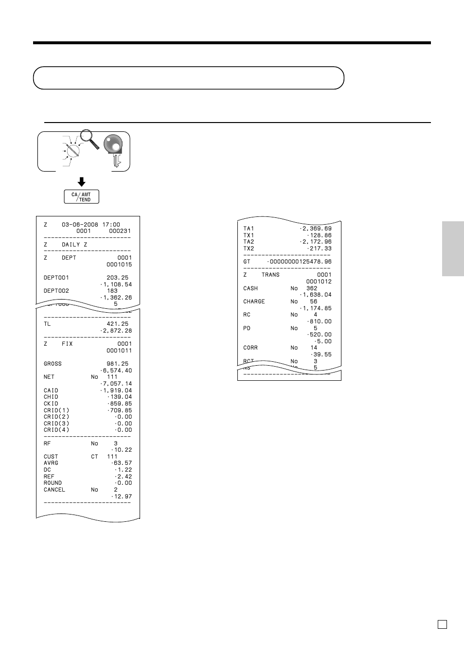 Printing the daily sales reset report, Basic operations and setups, These  items can be skipped by programming | Casio SE-S300 User Manual | Page 45 /  98 | Original mode