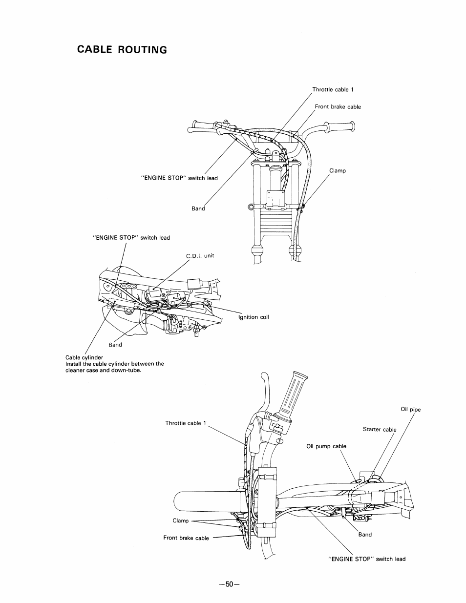 Cable routing | Yamaha pw80 User Manual | Page 62 / 64