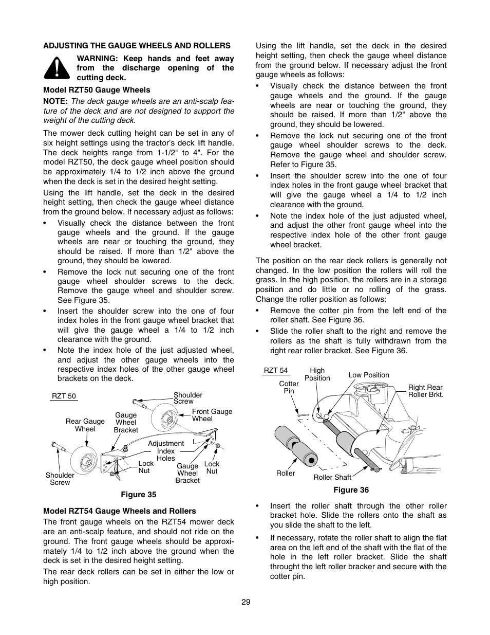 Cub Cadet RZT 54 User Manual | Page 29 / 56 | Also for: RZT 50
