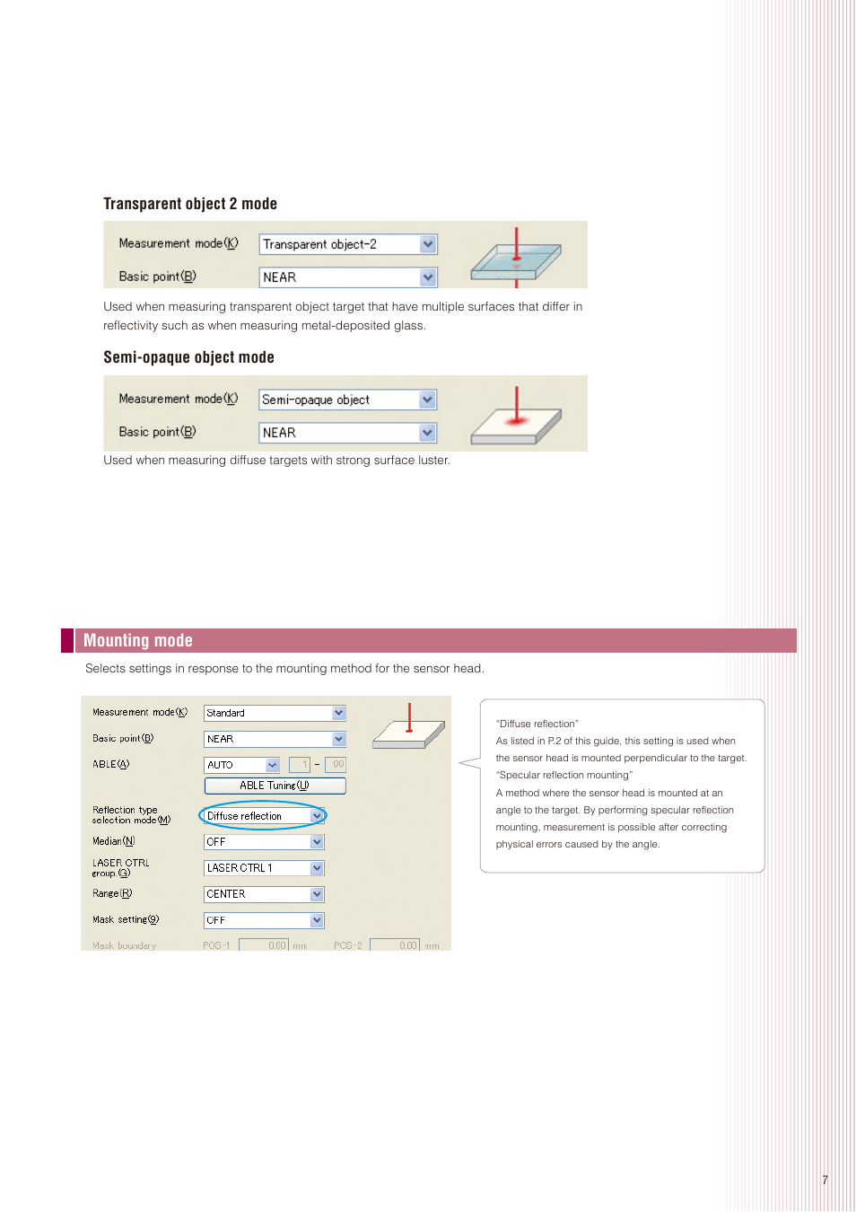 Mounting mode | KEYENCE LK-G5000 Series User Manual | Page 7 / 24