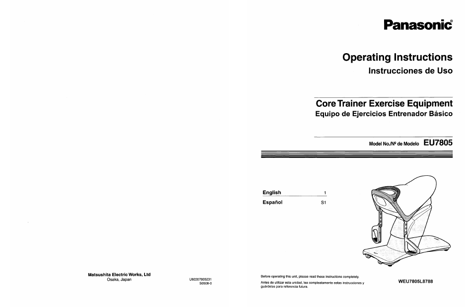 Panasonic EU7805K User Manual | 23 pages