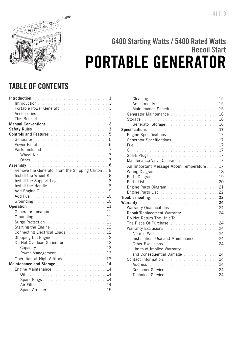Champion Power Equipment 41119 User Manual | Page 3 / 30