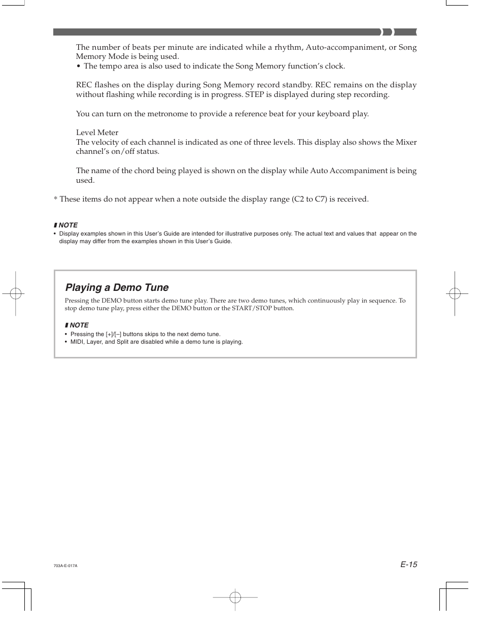 Playing a demo tune | Casio CTK-671 User Manual | Page 17 / 98 | Original  mode