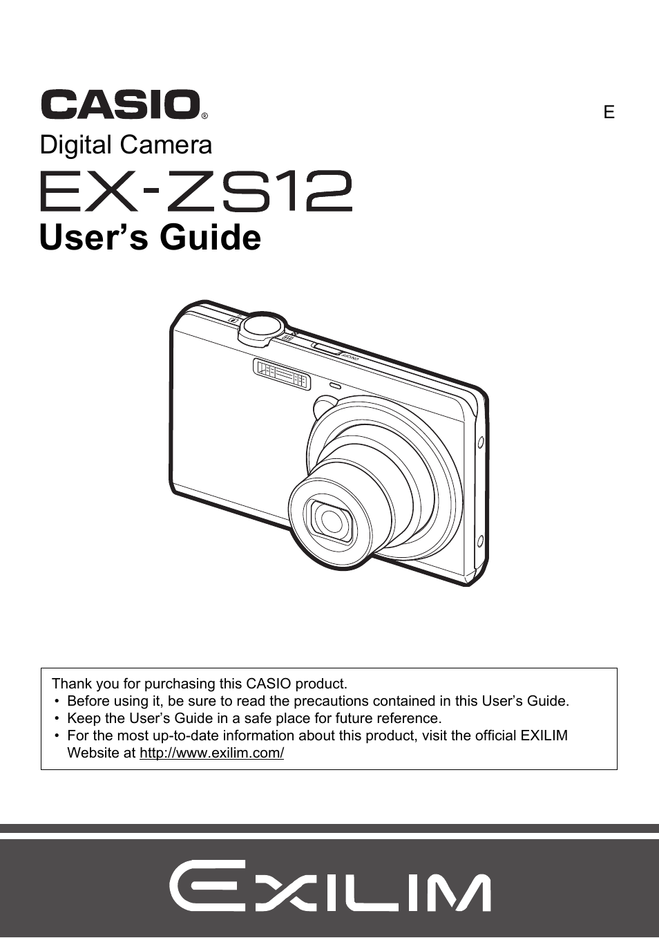 Casio EX-ZS12 User Manual | 136 pages | Also for: EX-Z28, EX-ZS6, EXILIM  EX-Z28, EXILIM EX-ZS6