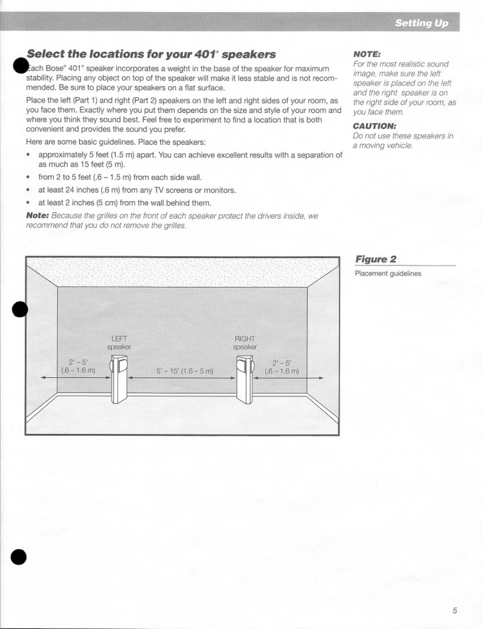 Select the locations for your 40v speakers, Select the locations for your  401* speakers | Bose 401 User Manual | Page 5 / 12