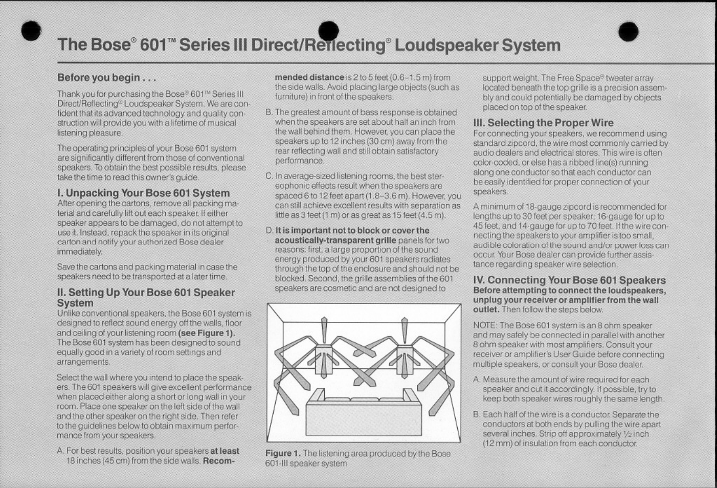 The bose, Series hi direct/retiecting® loudspeaker system | Bose 601 Series  III User Manual | Page 2 / 6 | Original mode