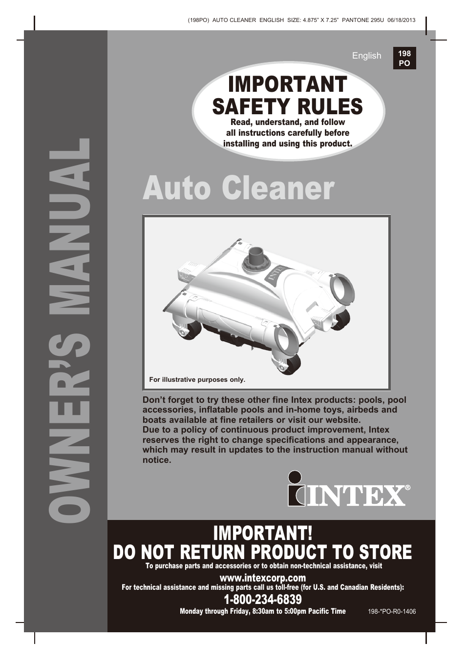Intex AUTO POOL CLEANER User Manual | 9 pages