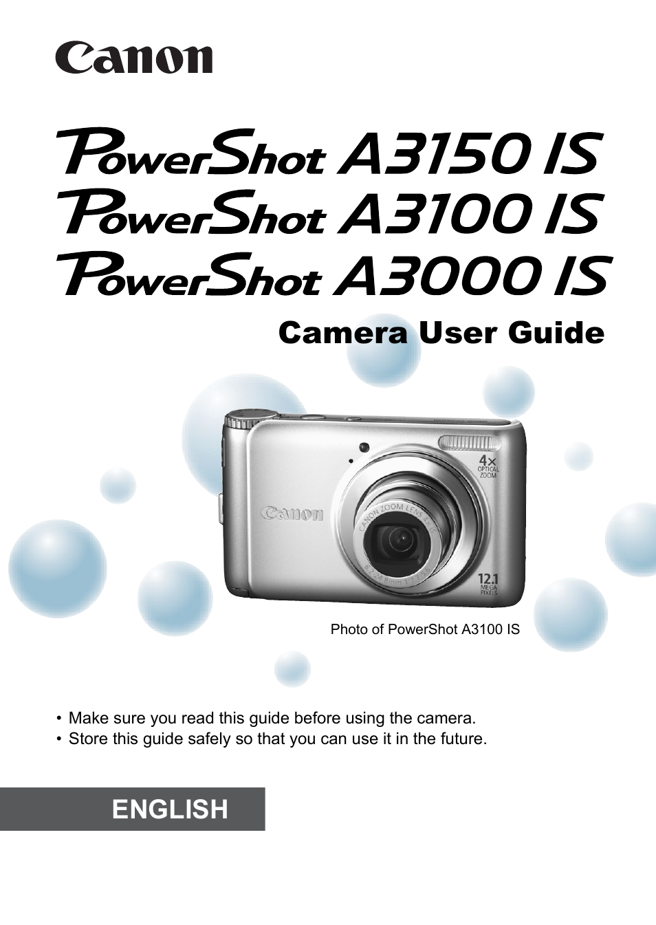 Canon A3150 IS User Manual | 147 pages | Also for: A3100 IS, A3000 IS