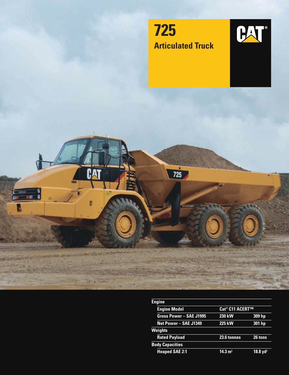 CAT Articulated Truck 725 User Manual | 20 pages