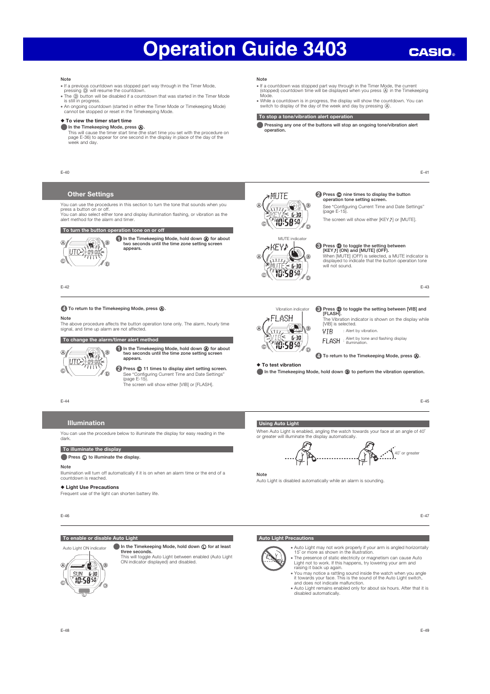 Operation guide 3403 | G-Shock GD-350 User Manual | Page 5 / 7 | Original  mode