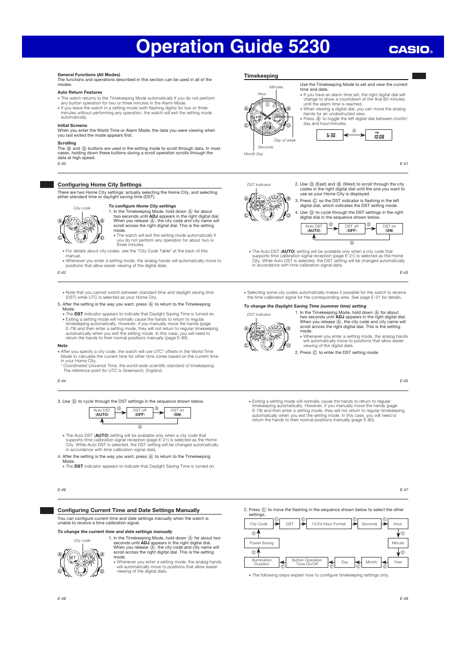 Operation guide 5230 | G-Shock AWG-M100 User Manual | Page 5 / 10