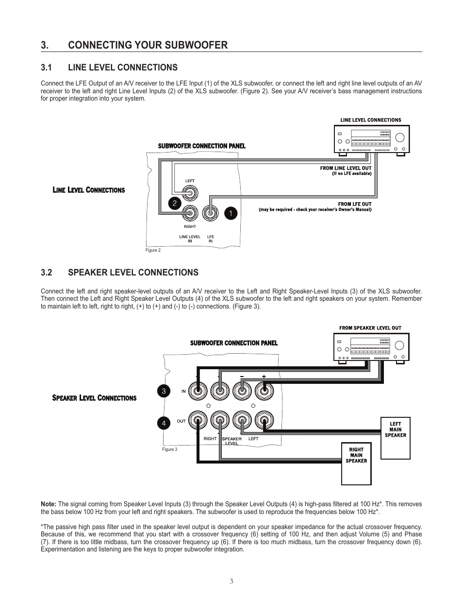 Connecting your subwoofer | Cerwin-Vega SUBWOOFERS XLS-12S User Manual |  Page 6 / 8
