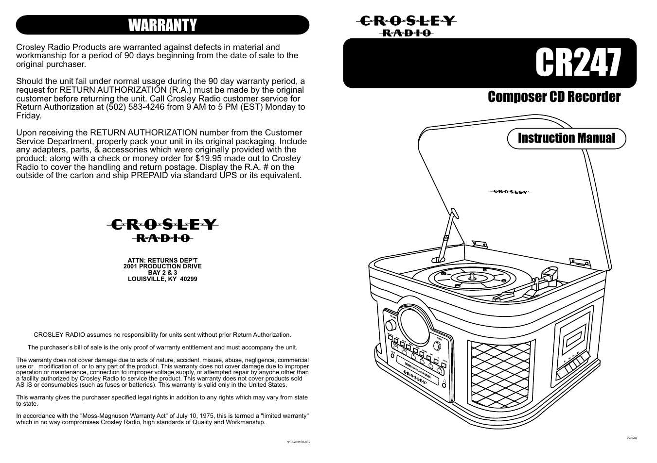 Crosley Record Player Manual