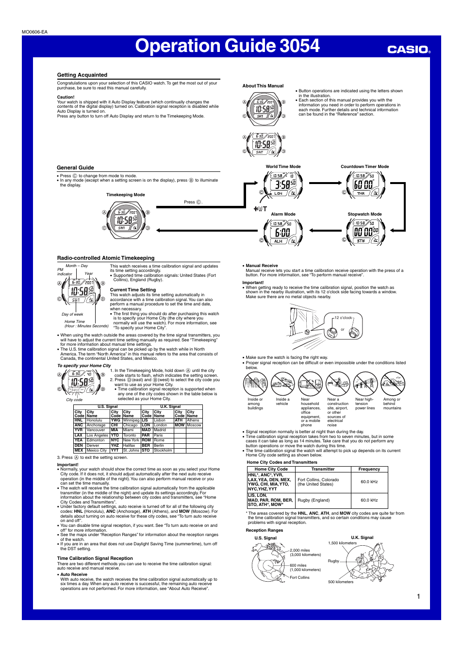Casio Operation Guide 3054 User Manual | 5 pages