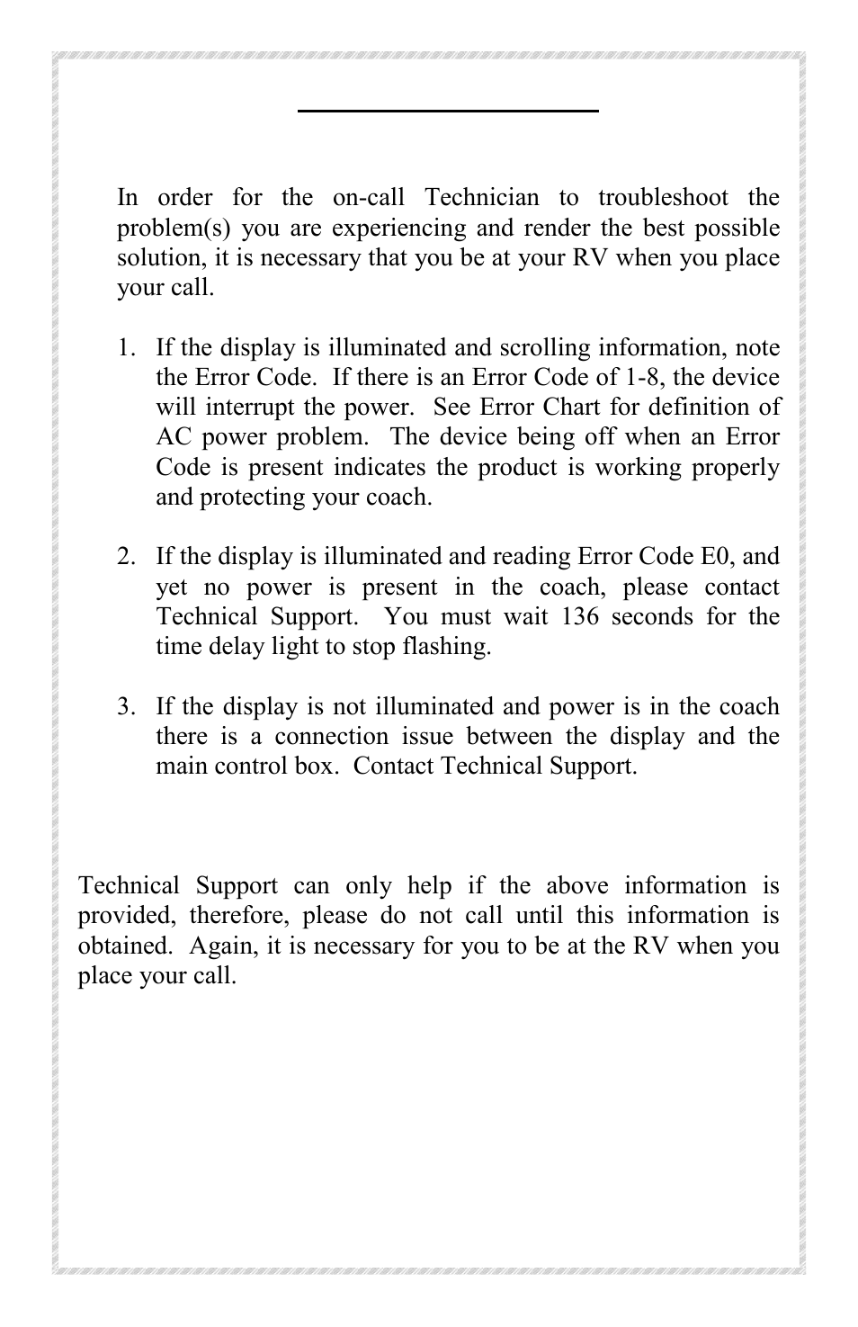 Troubleshooting guide | Progressive Industries EMS-PT50C User Manual