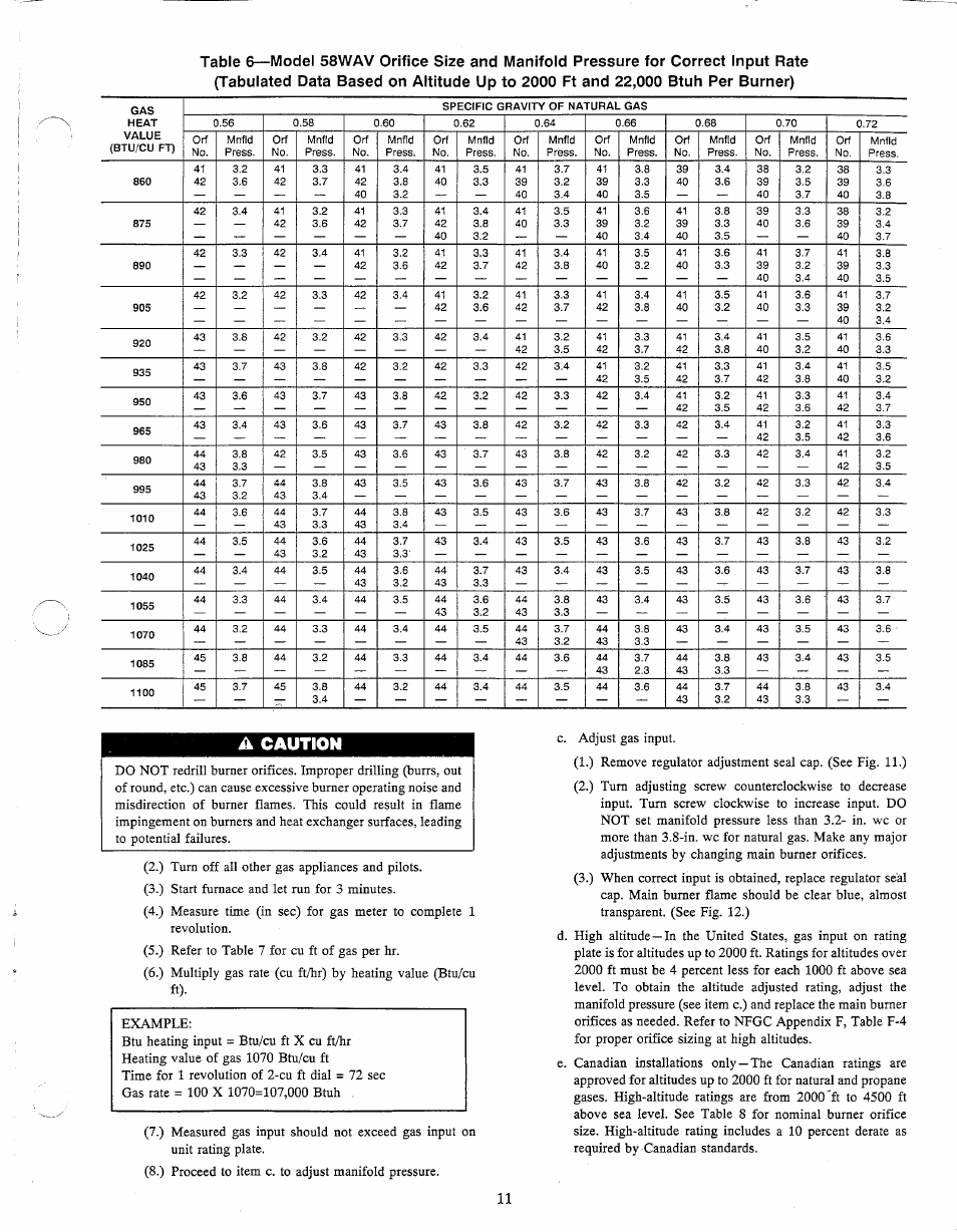 A caution | Carrier WEATHERMAKER 8000 58WAV User Manual | Page 11 / 14 ...