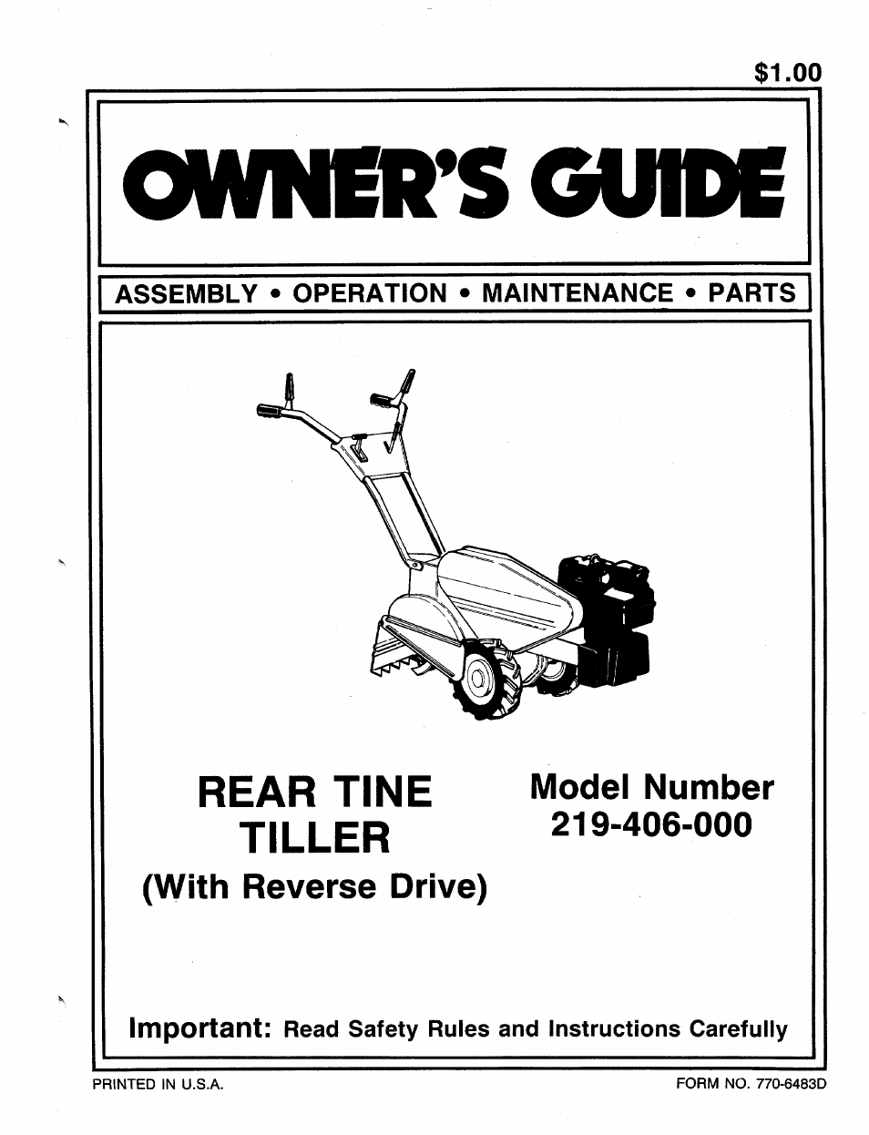MTD 219-406-000 User Manual | 24 pages