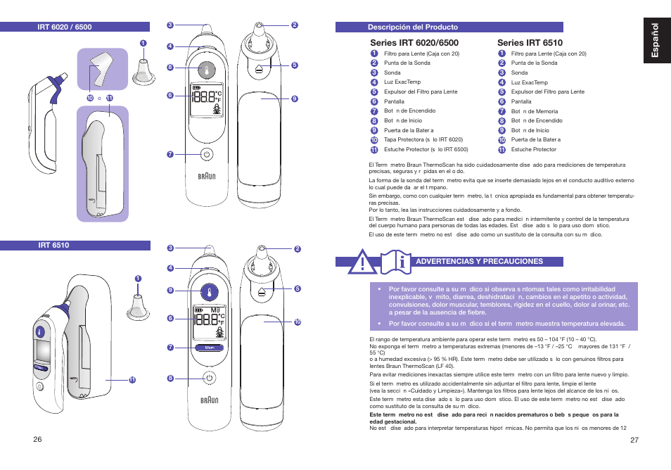Braun ThermoScan IRT 6510 User Manual | Page 15 / 20 | Original mode | Also  for: ThermoScan IRT 6500, ThermoScan IRT6020