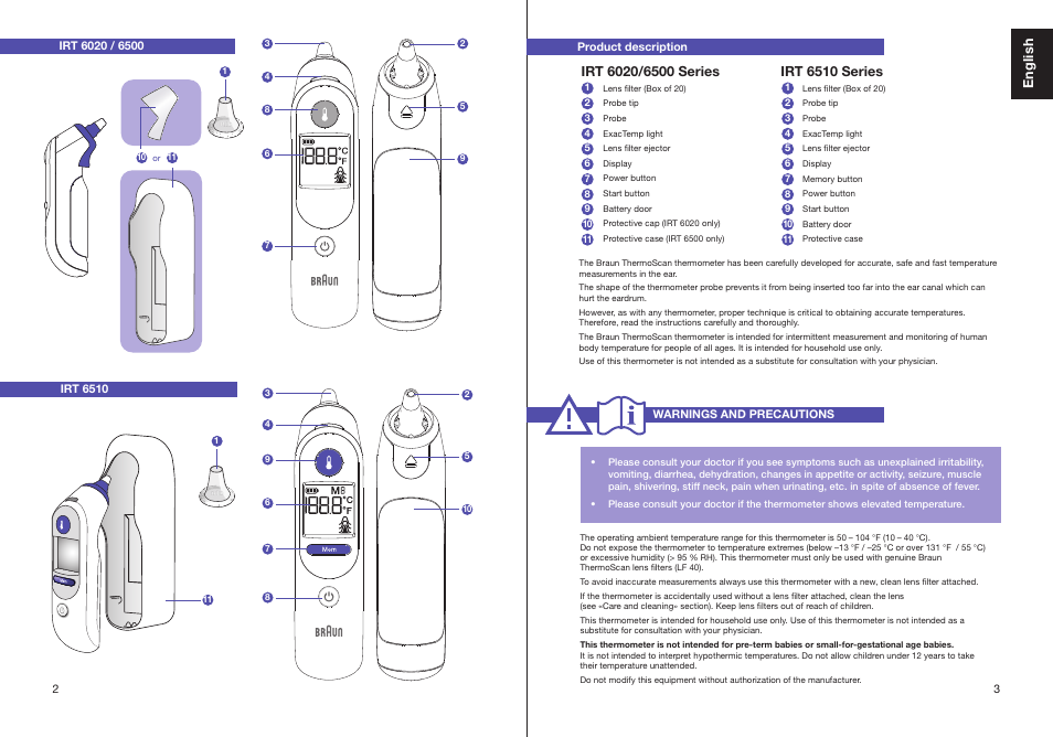 braun tympanic thermometer manual