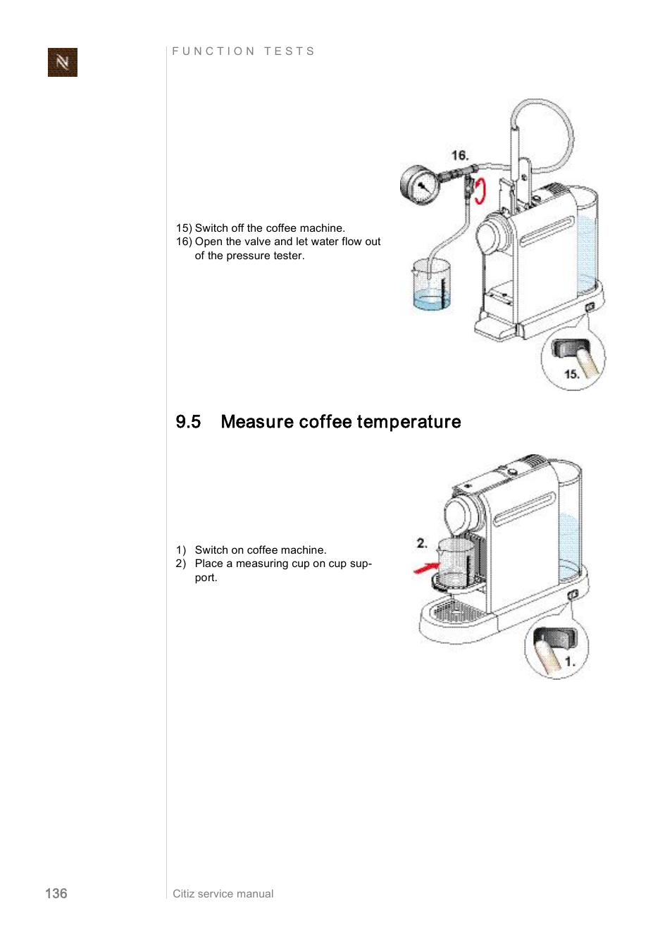 5 measure coffee temperature | Nespresso Citiz & Co EF 488 User Manual |  Page 136 / 158
