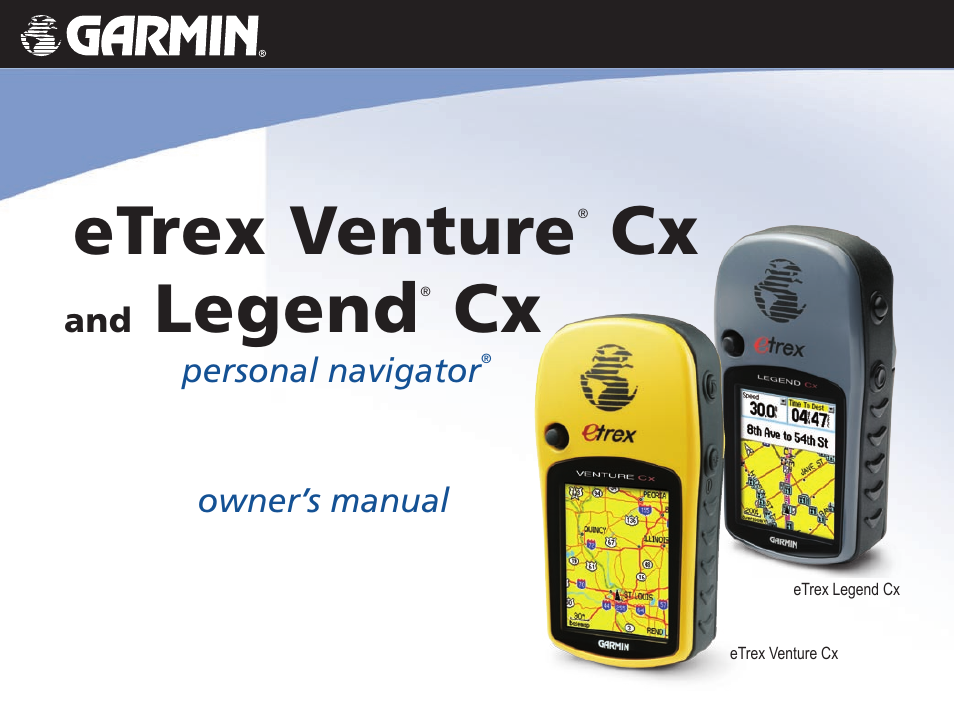 Garmin eTrex Legend Cx User Manual | 96 pages | Also for: eTrex Venture Cx