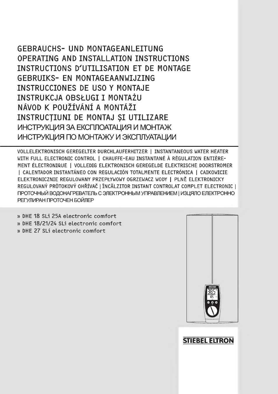 STIEBEL ELTRON DHE 18 SLI 25 A User Manual | 176 pages | Original mode