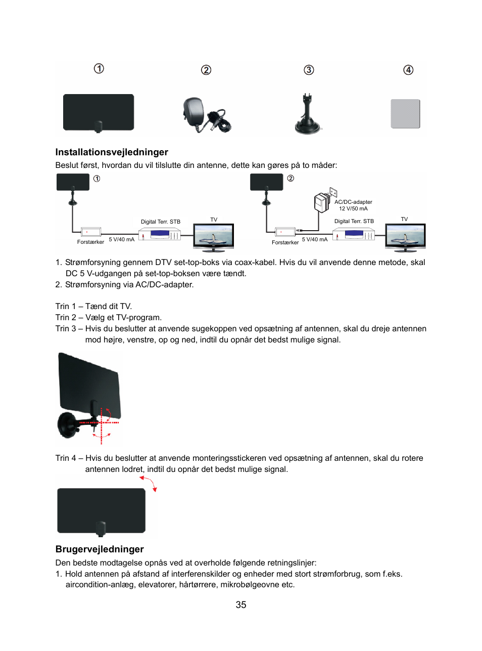 Installationsvejledninger, Brugervejledninger | Konig Electronic DVB-T  indoor antenna 0.5 mm ultra-thin design 25 dB UHF User Manual | Page 35 / 54