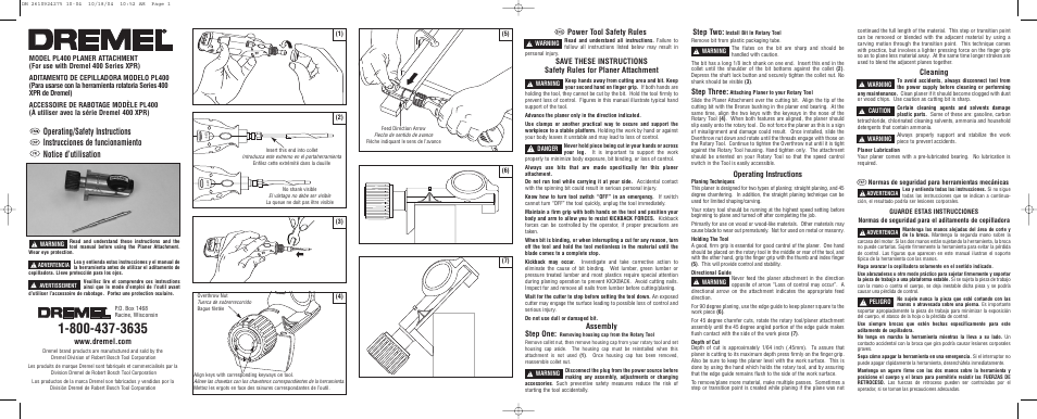 Dremel PL400 User Manual | 2 pages