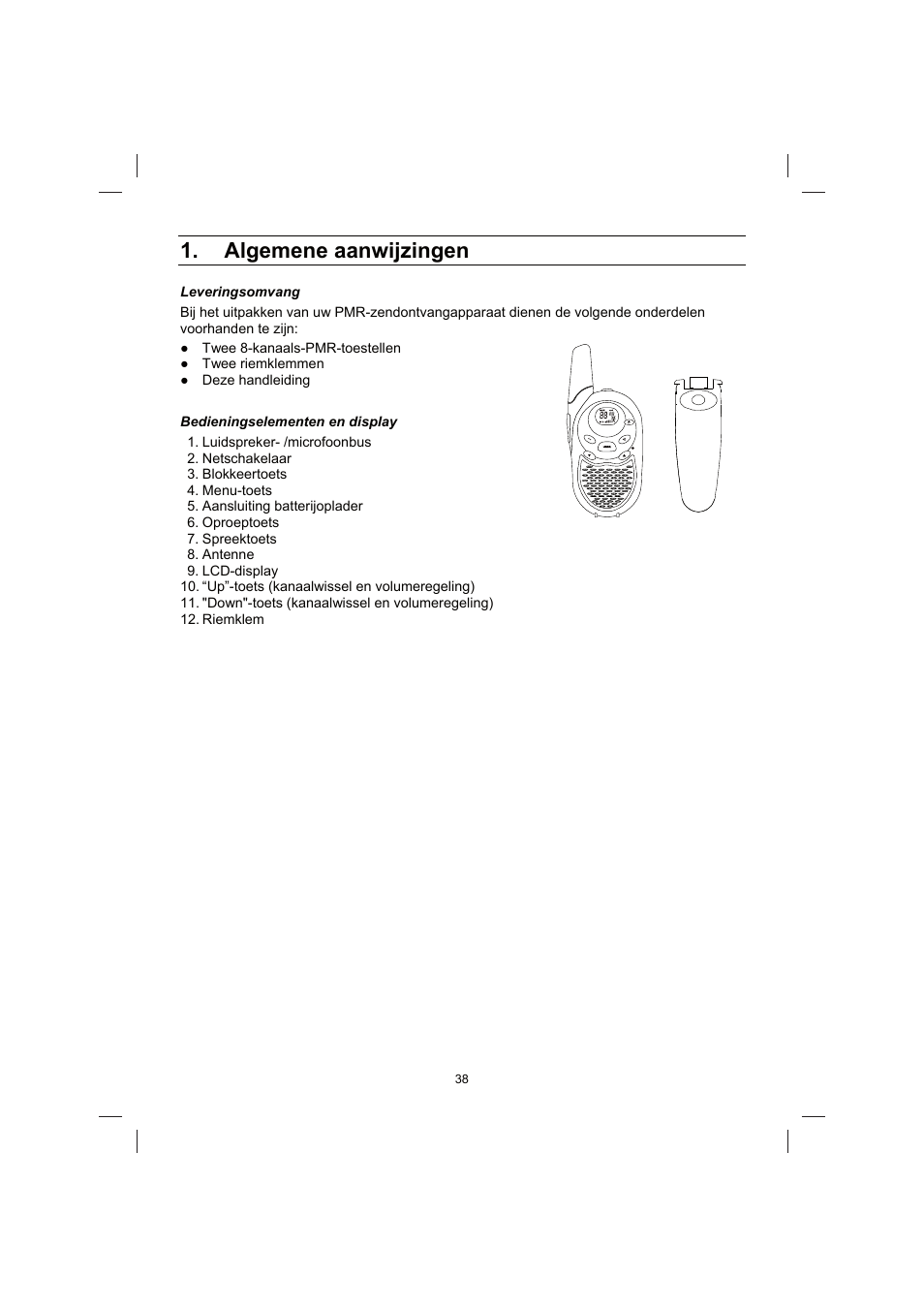Algemene aanwijzingen | Brennenstuhl PMR Walkie Talkie TRX 3000 User Manual  | Page 38 / 92 | Original mode